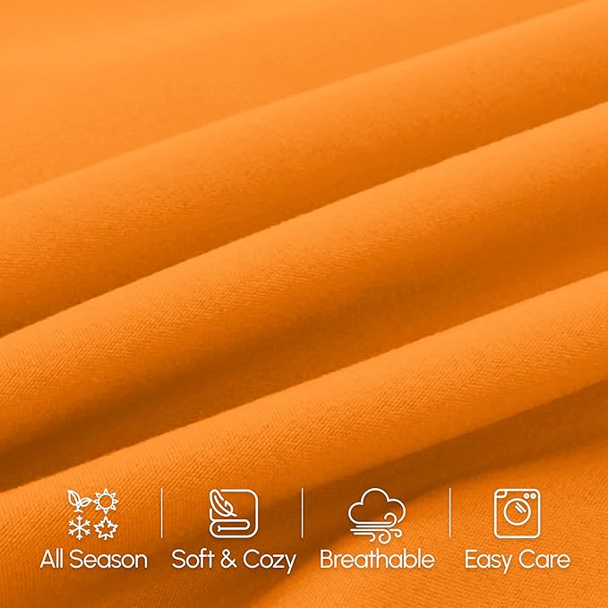 Elegant Comfort Premium Hotel Quality 2-Piece Pillowcase Set, Luxury & Softest 1500 Thread Count Egyptian Quality Bedding Pillowcases, Wrinkle and Fade Resistant,Orange, King