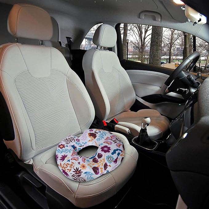 Donut Pillow Seat Cushion for Tailbone Pain Relief and Hemorrhoids, Home Office Chair Cushion for Long Sitting Work, Memory Foam Car Seat Cushions for Driving Butt Pain & Postpartum Pregnancy