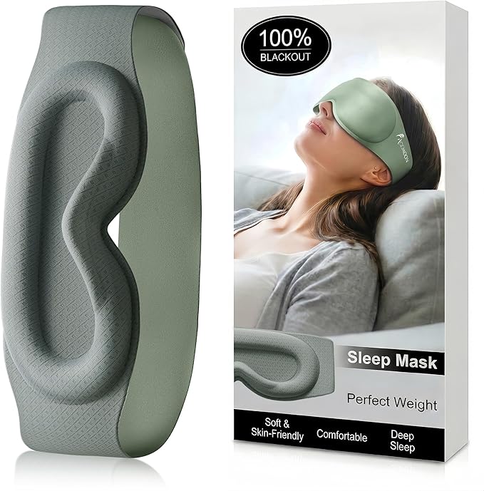 Weighted Eye Mask for Light Blocking: 3D Contoured Sleep Mask for Lash Exentions - Soft Breathable Fabric,Full Coverage - Eye Cover for Long Flight, Train Nap Essentials,Road Trip Companion