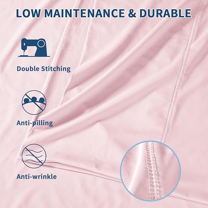 Premium Cooling Pillowcases Standard Size Set of 2 for Hot Sleeper & Night Sweats Beauty Sleep Reduces Wrinkles & Frizz Softer Than Silk Pillow Cover Oeko-TEX Certified Pink Breathable