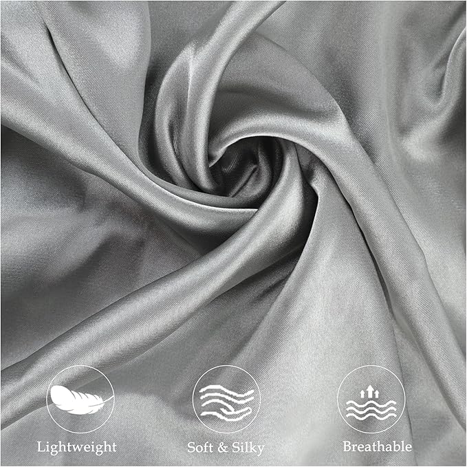Satin Pillowcase for Zelimun Cervical Pillow, Ergonomic Case, Smooth & Soft Sleeping Pillowcase, Gray Pillow Cover with Zipper