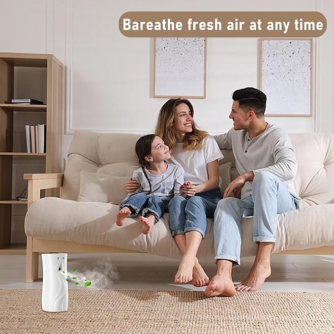 Automatic Air Freshener Spray Dispenser 3-Pack, Wall Mounted or Freestanding,Multiple Time Settings,Commercial and Home Use in Bathrooms, Offices, Living Rooms and Commercial Places (White, 1121)