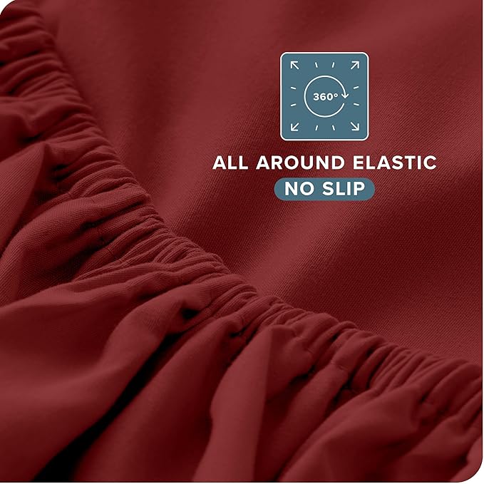 Bare Home California King Sheet Set - 1800 Ultra-Soft Microfiber Cal King Bed Sheets - Double Brushed - Deep Pockets - Easy Fit - 4 Piece Set - Bed Sheets (California King, Rosewood)