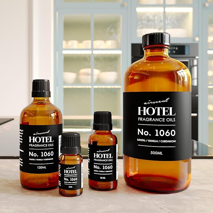 AirScent Fragrance Oil No. 1060 - Santal Vanilla Cardamom - Premium Fragrance Oil for Ultrasonic and Waterless Diffusers and Crafting - 500 mL, 16.9 fl oz Glass Bottle
