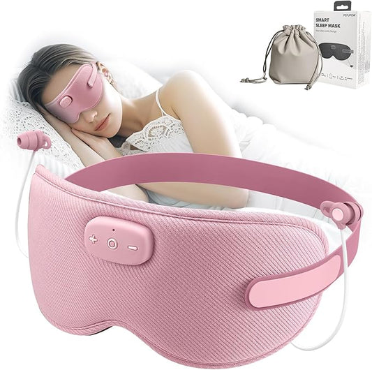 3D Sleep Mask with Bluetooth Headphones, Sleeping Earbuds with HD Mic, Sleep Eye Mask for Side, Zero Eye Pressure, Blackout Eye Mask for Sleep Travel, Elastic Band Eye Masks, for Men Women Gifts,Pink