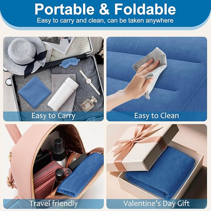 Portable Inflatable Wedge Pillow for Sleeping - Inflatable Back Pillow with Eyes Mask for Sleeping Upright,Knee Wedge Cushion for Traveling,Back Bed Headrest for Leg Elevation,Snoring-25x24x8"