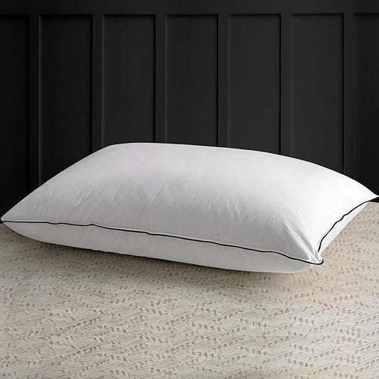 APSMILE Medium Firm Feathers Down Pillow King Size Pack of 1, Luxury Feathers Pillow for Sleeping, 100% Organic Cotton Cover Hotel Collection Bed Pillows for Side Sleeper (White, 20"x36")