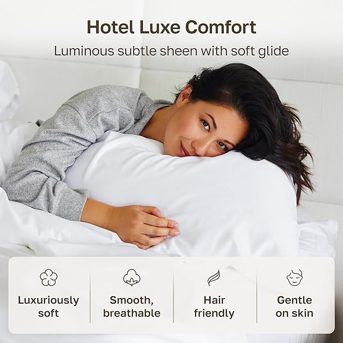 California Design Den King Pillow Cases Set of 2 - Luxuriously Soft and Thick 800 Thread Count, Smooth Sateen, Natural 100% Cotton Pillowcases King, Durable - Blue (Grey Tone)