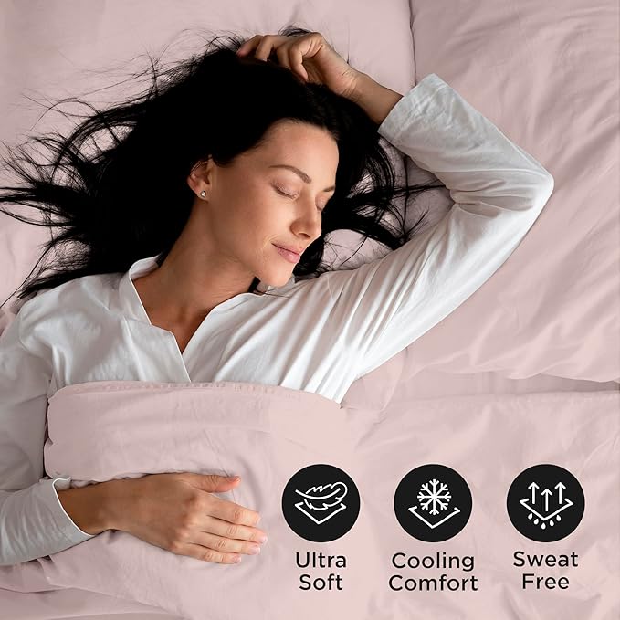 ROYALE LINENS 4 Piece Cal King Sheets Set - Soft Brushed 1800 Microfiber Bedding - 1 Fitted, 1 Flat Sheet, 2 Pillow Cases - Wrinkle Free & Fade Resistant - Hotel Luxury Bed Sheets (Pink, Cal King)