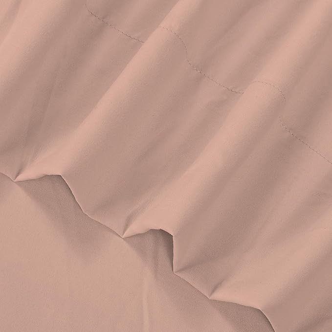 ROYALE LINENS 4 PC Queen Sheets Set - Soft Brushed 1800 Microfiber Bedding - 1 Fitted, 1 Flat Sheet, 2 Pillowcases - Wrinkle Free & Fade Resistant - Hotel Luxury Bed Sheets Set (Dusty Rose, Queen)