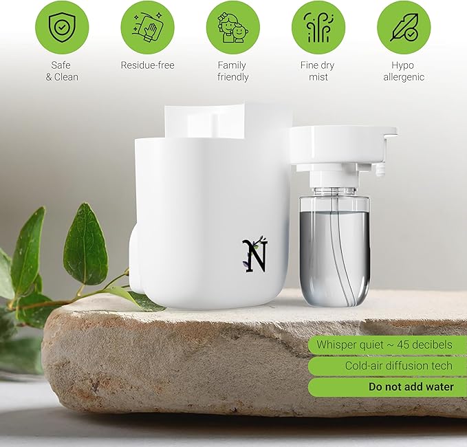 Airial Plug-in Essential Oil Diffuser with White Tea Sample, Waterless Cold-Air Scent Diffusers for Home or Office, Bluetooth & App Control, Adjustable Intensity Covers Up to 300 Sq. Ft