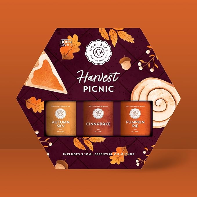 Harvest Autumn Essential Oil Set | Cozy Fall Aromatherapy Blends | Perfect for Diffusers and Seasonal Relaxation (Set, Harvest Picnic)
