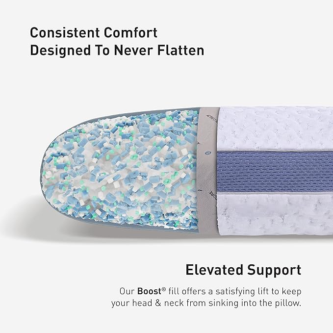 Bedgear Balance 1.0 Cooling Pillow – Moisture-Wicking Performance Bed Pillow for Hot Sleepers, Medium Support, Air-X Mesh, Dri-Tec Cover, Washable