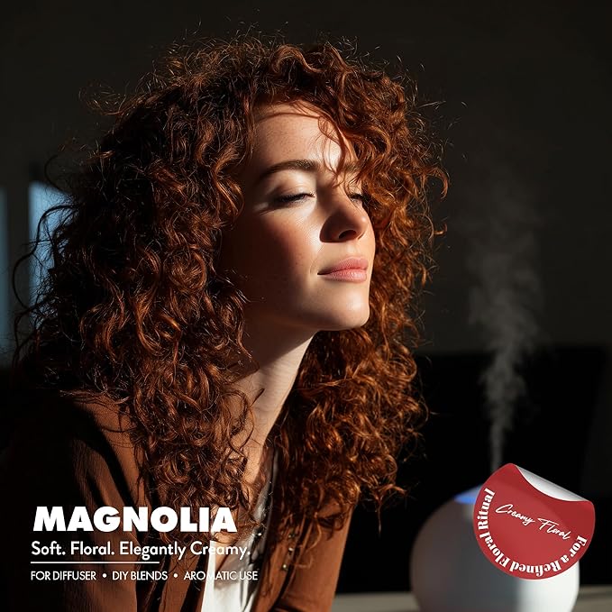 Organic Magnolia Essential Oil | 100% Pure & Natural Magnolia alba Flower Oil with Soft Creamy Floral Aroma | for Diffuser, Candle Making & DIY Aromatherapy Blends, 0.34 fl oz