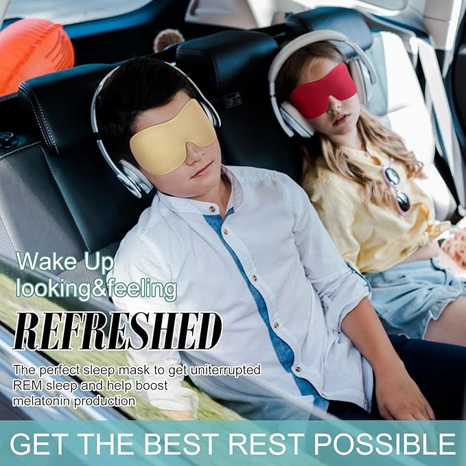 Bencailor 8 Pcs Sleep Mask for Side Sleeper 3D Eye Masks for Sleeping Blackout Eye Cover Shade Night Blindfold with Adjustable Strap for Women Men Sleeping Game Gifts(Medium,Warm Color)