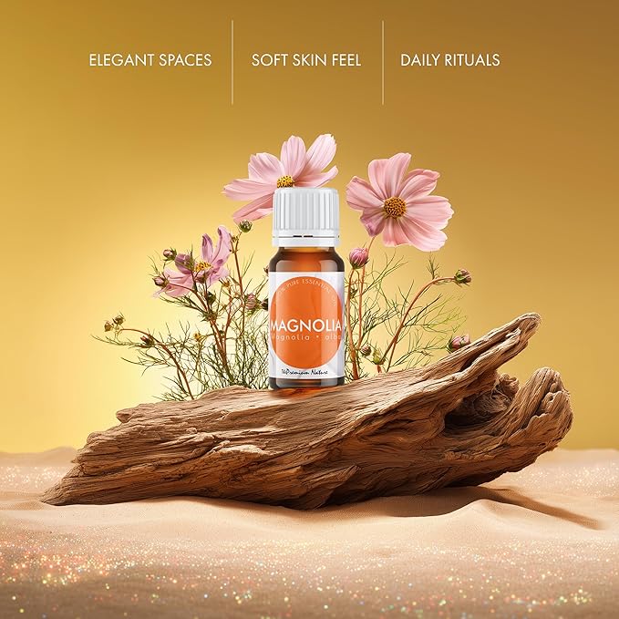 Organic Magnolia Essential Oil | 100% Pure & Natural Magnolia alba Flower Oil with Soft Creamy Floral Aroma | for Diffuser, Candle Making & DIY Aromatherapy Blends, 0.34 fl oz