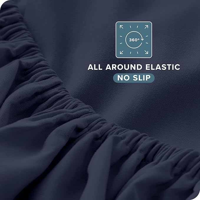 Bare Home Twin XL Sheet Set - 1800 Ultra-Soft Microfiber Twin Extra Long Bed Sheets - Double Brushed - Deep Pockets - Easy Fit - 3 Piece Set - Bedding Sheets & Pillowcases (Twin XL, Midnight Blue)