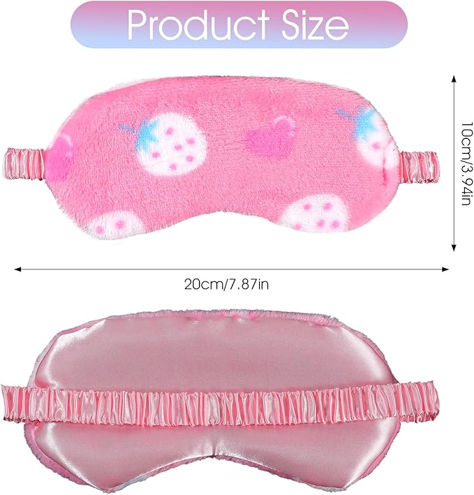 2PCS Plush Sleeping Eye Mask Soft Plush Eye Mask Fuffy Eye Cover Comfortable Sleep Mask Blindfold Rainbow Faux Fur Eye Shade for Women, Men and Kids Travel Nap Sleeping