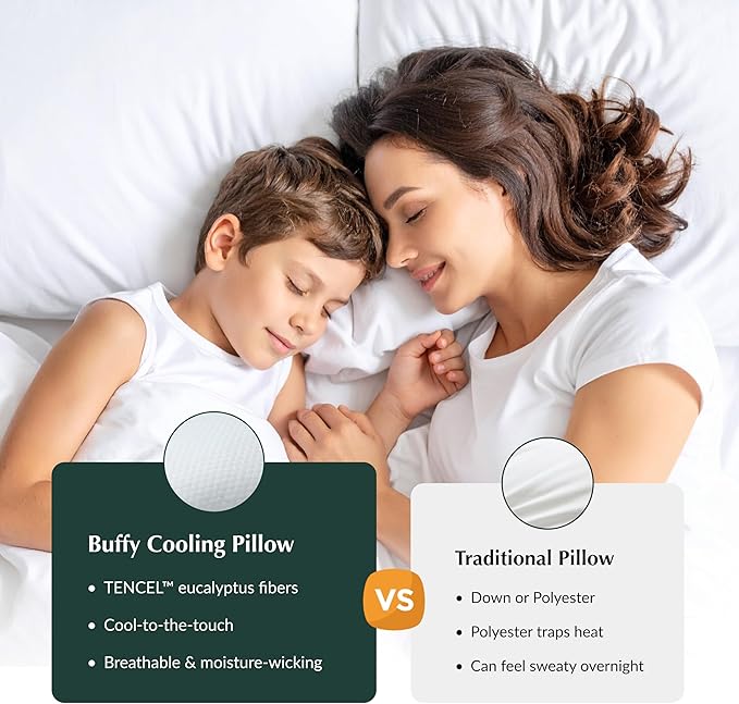 Buffy Cloud Cooling Pillow, 2nd Gen Adjustable Foam Pillow, Ice Cold All Night, CertiPUR-US® Certified, Washable Cover, Standard & King Sizes (Standard)