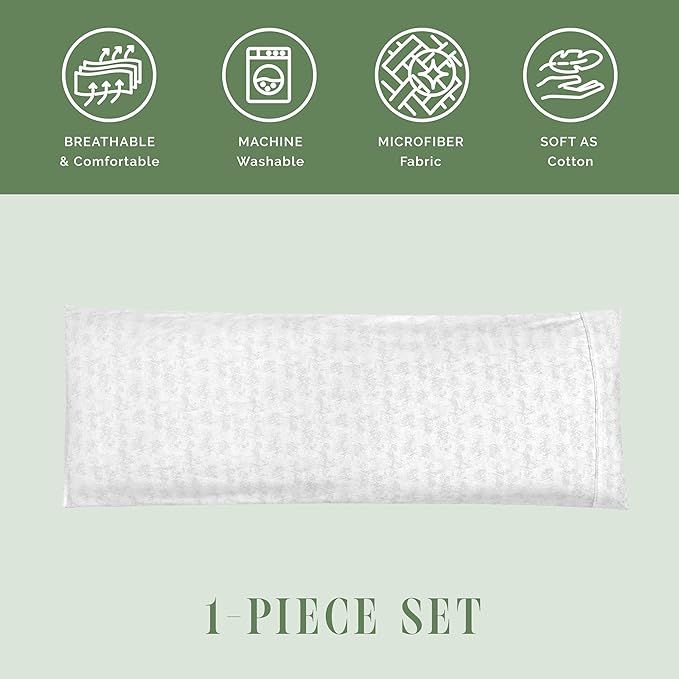 Elegant Comfort Ultra Soft 1-Piece Set Sea Waves Print Pillowcases - 1500 Premium Hotel Quality Microfiber, Soft and Smooth Hidden Zipper Closure 1-Piece Pillow Covers - Body Pillowcase, Wave Beige