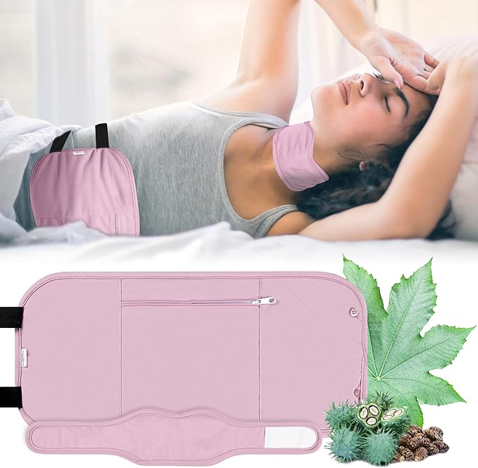 Castor Oil Pack Wrap with Organic Cotton Flannel, Reusable Castor Oil Packs for Stomach, Castor Oil Pack for Liver Detox, Castor Oil Pack Kit Purple（Castor Oil Not Include)