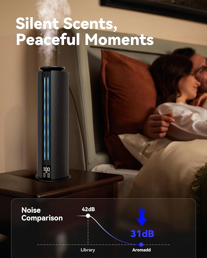 Aromadd 2026 Portable Waterless Diffuser, 1700 Sq Ft Hotel Collection Diffuser, 100ml Scent Air Machine for Home Cold Air Essential Oil Diffuser for Large Room Office, Quiet (Black)