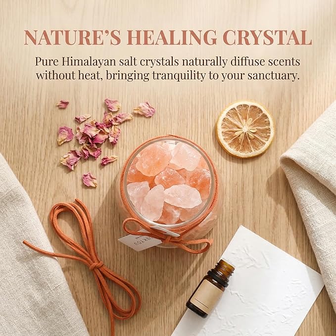 Himalayan Salt Stone Diffuser DIY Kit, Natural Crystal Aromatherapy with Essential Oil, Salt and Stone Gift Set for Home Decor, Eco-Friendly Air Freshener for Bedroom Office Wellness(Green)