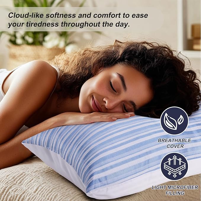 Cooling Pillow King Size Pillows Set of 4, Hotel Collection Bed Pillow for Sleeping King 4 Pack for Back, Stomach or Side Sleepers, Soft and Supportive Washable Pillows for Bedroom