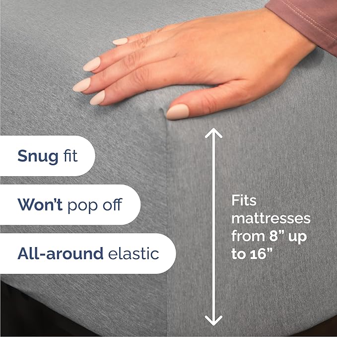 Cal King 6 Piece Sheet Set - Comfy, Breathable & Cooling - Soft Hotel Luxury Bedding for Women, Men, Kids, Teens & Children - 1 Flat & 1 Fitted Sheet & 4 Pillowcases w/ Deep Pockets - Heathered Grey