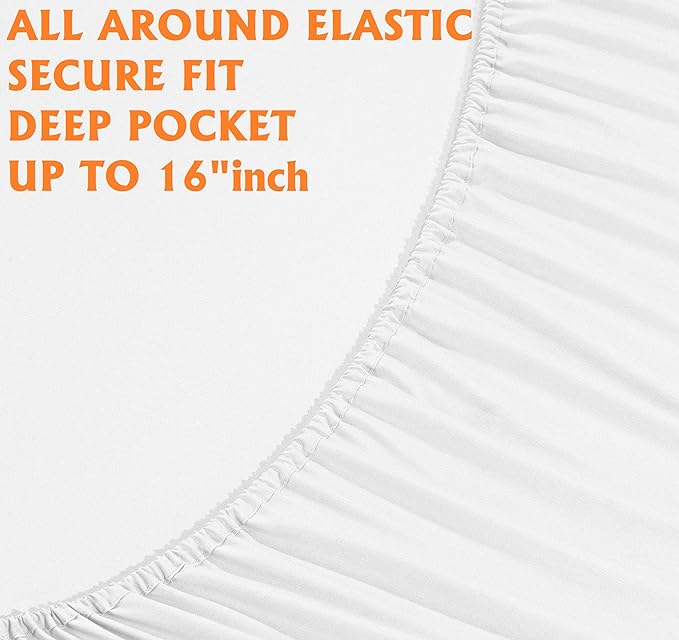 Elegant Comfort Luxury Soft Bed Sheets 1500 Premium Hotel Quality Microfiber Softness Wrinkle and Fade Resistant (4-Piece) Bedding Set, Twin/Twin XL, White
