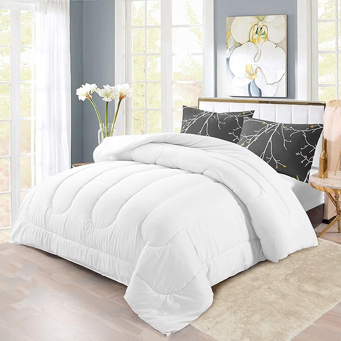 YIYEA Pillow Cases Queen Size Set of 2, Ultra Soft Double Brushed Microfiber Pillowcases Queen, Floral Bed Pillow Covers, Fade Resistant, Easy Slip-On (20"x30")