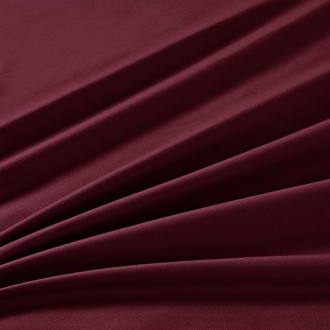 Manyshofu Extra Deep Pocket Full Size Sheets Set - Hotel Luxury 1800 Thread Count Sheets & Pillowcases - Kids Bedding Set up to 24" Mattress - Burgundy Bed Sheets 18-24 Inch Deep Pockets - 4 Piece