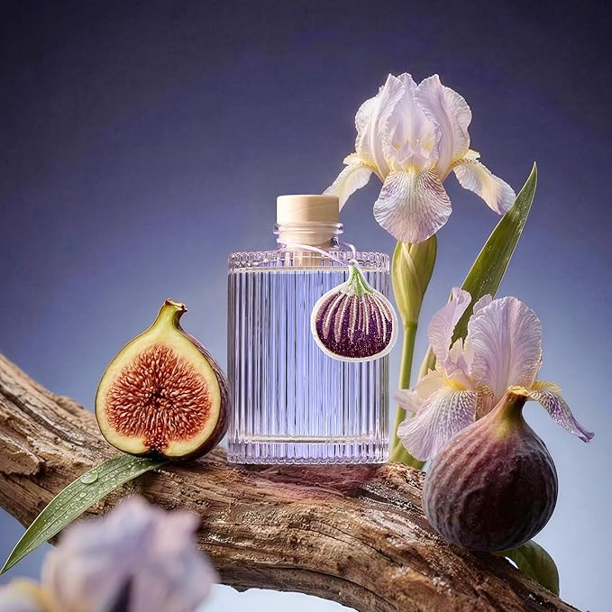 COCORRÍNA Reed Diffuser Set, 6.09 fl oz Fig Blossom Oil Diffuser with 8 Reed Sticks, Long-Lasting Home Fragrance for Bathroom Bedroom Office