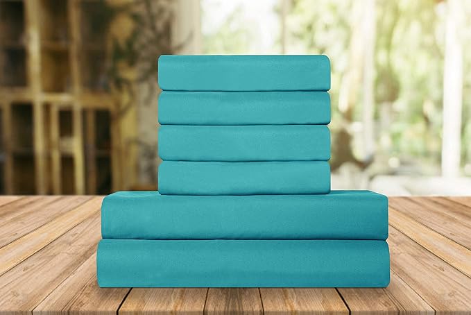 Elegant Comfort Luxury Soft Bed Sheets 1500 Premium Hotel Quality Microfiber Softness Wrinkle and Fade Resistant (6-Piece) Bedding Set, California King, Santorini Teal
