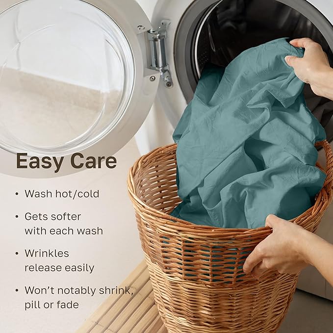 California Design Den Soft 100% Cotton Sheets Full Size Set, 400 Thread Count Good Housekeeping Award Winner, Silky Smooth Sateen Weave with Deep Pockets, Refined Cotton Bed Sheet Set - Teal