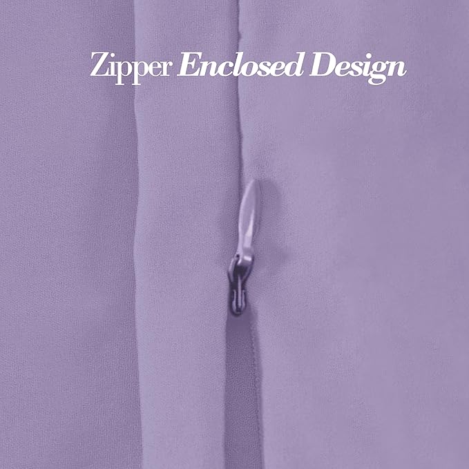 Mocassi 1-Piece Premium Body Pillowcase 1800 Series Hotel Quality Microfiber - Soft and Breathable with 3-Line Embroidery Wrinkle and Stain Resistant, Easy Care, 21" x 54", Lavender