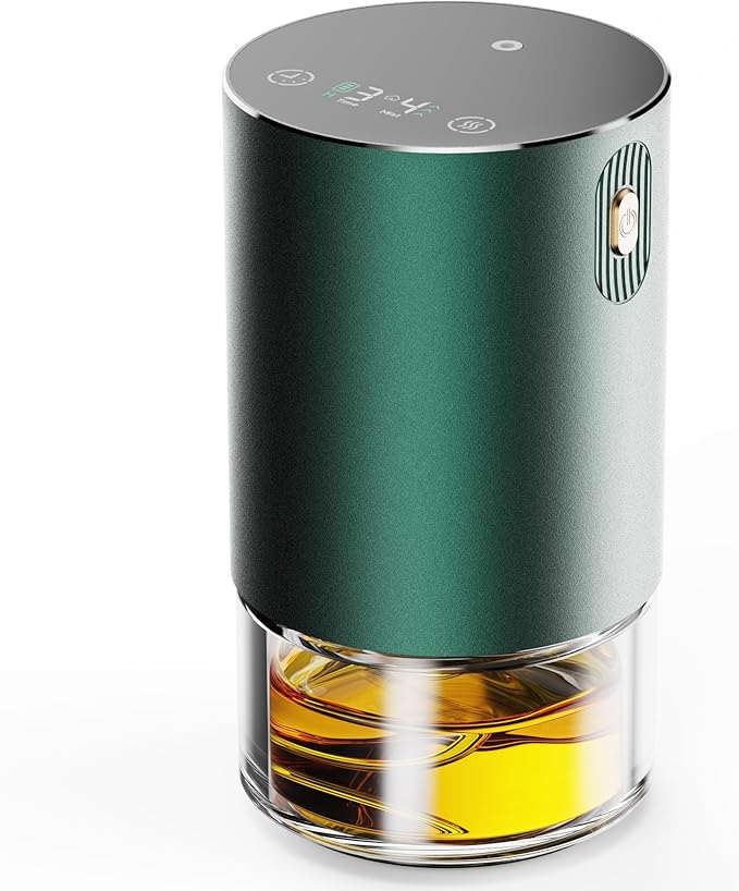 Waterless Essential Oil Diffuser - Rechargeable Scent Diffuser for Home and Car Diffuser, Portable Waterless Diffuser with Home/Car Mode 4 Mist Time Level and Timer Setting, Pure Scent