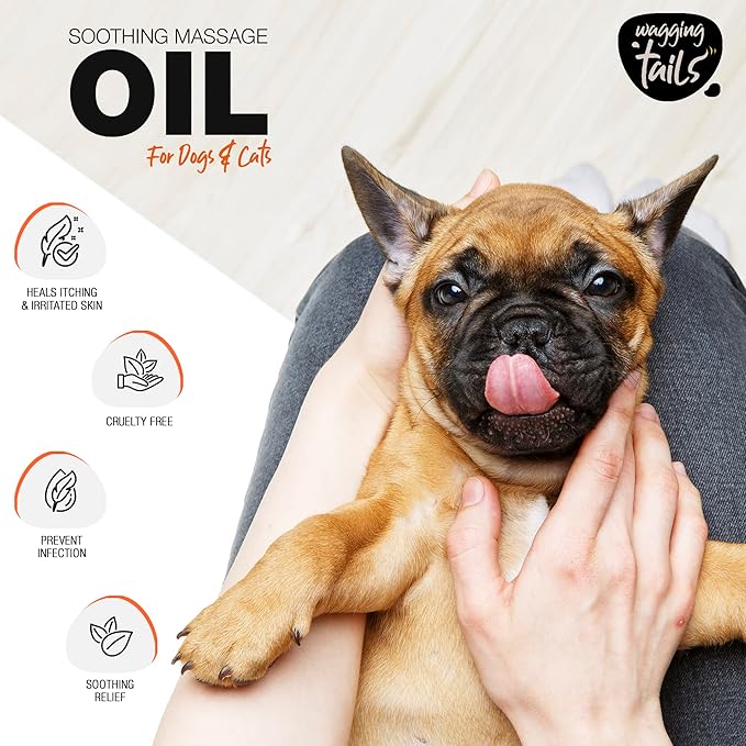 Wagging Tails 6-in-1 Soothing Oil - 6.76 fl oz (Pack of 4) for Dogs & Cats | Coconut Oil and Vitamin E Helps to Control Hair Fall and Its Suitable on Skin and Fur and Improves Coat Shine and Softness