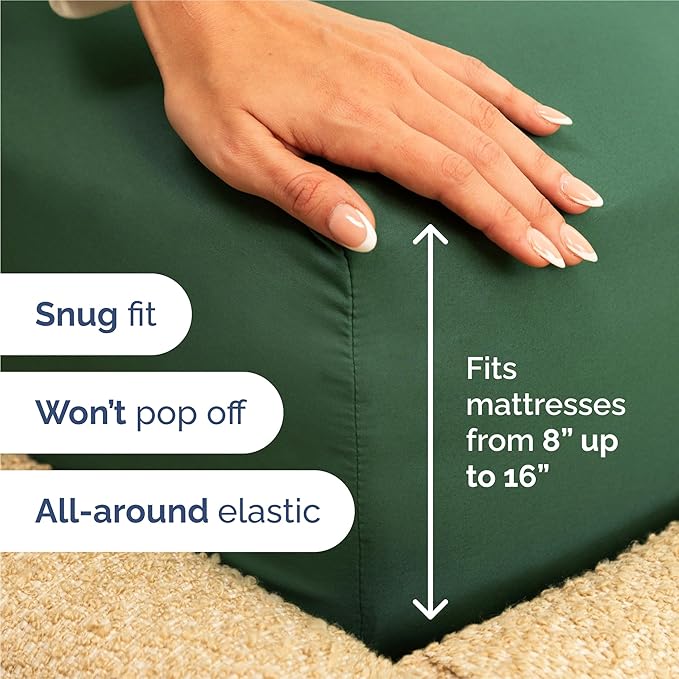King 6 Piece Sheet Set - Comfy, Breathable & Cooling - Hotel Luxury Bedding for Women, Men, Kids, Teens and Children - 1 Flat & 1 Fitted Sheet & 4 Pillowcases w/ Deep Pockets - Wrinkle Free - Emerald