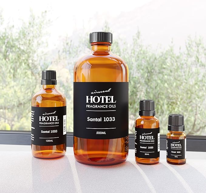 AirScent Santal Diffuser Oil No. 1033 - Santal-33 Inspired Perfume Dupe - Cardomom Sandalwood Iris - Fragrance Oil for Ultrasonic and Waterless Diffusers and Crafting - 10 mL, 0.34 fl oz