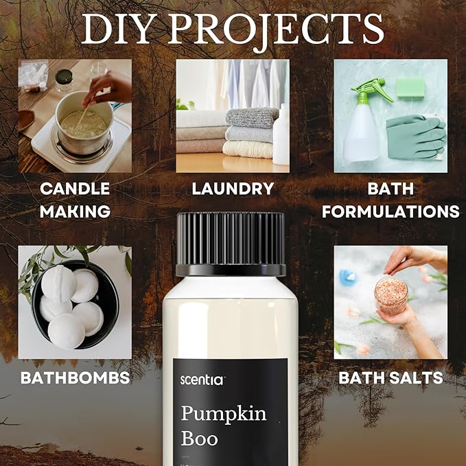 Scentia Pumpkin Boo Fragrance Oil for Diffusers – Pumpkin Spice Vanilla Home Fragrance Oil for Aromatherapy, Candle Making & DIY Projects – Warm Sweet Gourmand Scent Oil – 120 ml