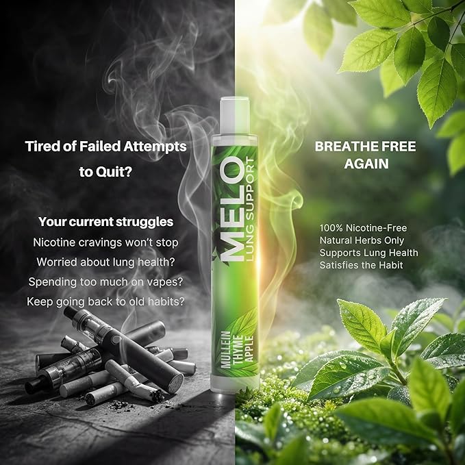 Quit Smoking Inhaler Stick with Mullein, Thyme & Refreshing Apple Flavor - Plant-Based, Nicotine Free Vapors Pens for Relaxation & Respiratory Wellness - Upto 600 Puffs