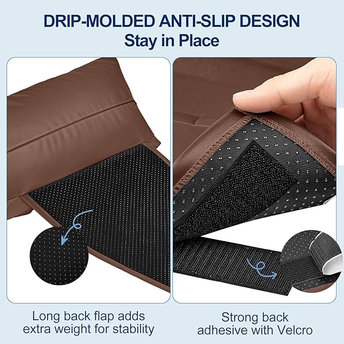 Leather Recliner Pillow, Adjustable Neck & Head Support Pillow, Pu Leather Non-Slip Headrest for Pain Relief & Relaxation, Ideal for Recliner Chair, Couch, Office Chair, Sofa