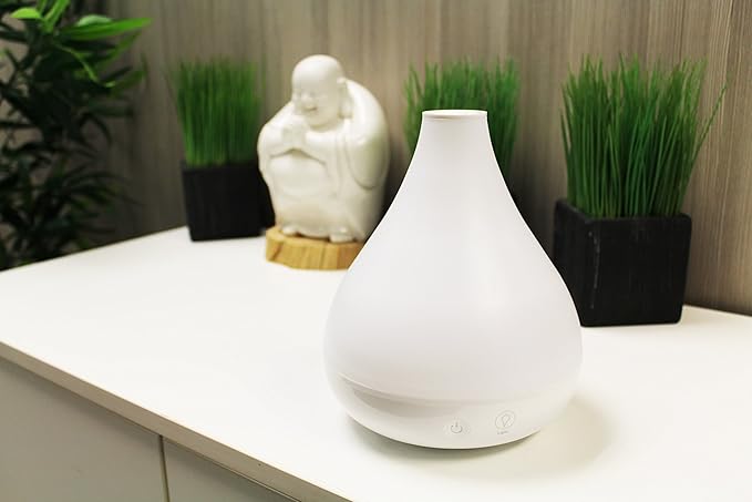 Crane Personal Ultrasonic Cool Mist Humidifier and Aroma Therapy Diffuser, Optional Color Changing Nightlight Included, for Home, Hotels, and Office, 0.35 Gallon – 1.5 Liter, White (Pack of 2)