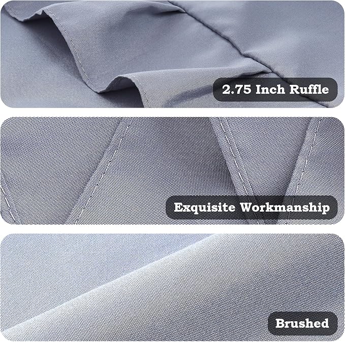 Ruffle Pillow Cases Standard Size Set of 2 –Soft Wrinkle Resistant Brushed Microfiber Ruffled Pillowcases –Envelope Pillow Shams Cover Festive Gift for Hotels,Rooms 20x26 Inch (Silver Gray)