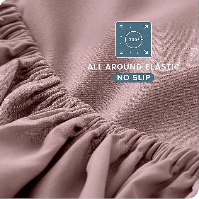 Bare Home King Sheet Set - 1800 Ultra-Soft Microfiber King Bed Sheets - Double Brushed - Deep Pockets - Easy Fit - 4 Piece Set - Bedding Sheets & Pillowcases (King, Mauve)