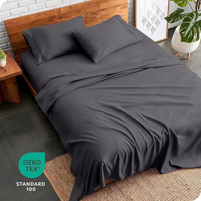 Bare Home King Sheet Set - 1800 Ultra-Soft Microfiber King Bed Sheets - Double Brushed - Deep Pockets - Easy Fit - 4 Piece Set - Bedding Sheets & Pillowcases (King, Forged Iron Grey)