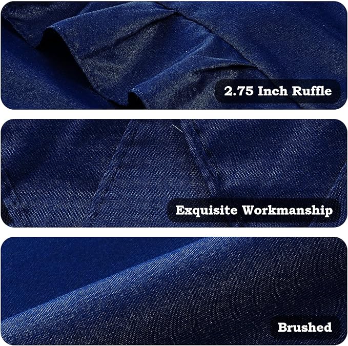Ruffle Pillow Cases Standard Size Set of 2 –Soft Wrinkle Resistant Brushed Microfiber Ruffled Pillowcases –Envelope Pillow Shams Cover Festive Gift for Hotels,Guest Rooms 20x26 Inch (Navy Blue)