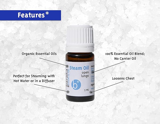 Baraka Breathe Easy Kit - Ceramic Neti Pot, 4ml Sinus Rejuvenation Oil for Sinus Relief & 5ml Steam Oil to Open Lungs, Aromatherapy & Allergy Relief, Essential Oils Blend, Light & Easy to Use - Purple