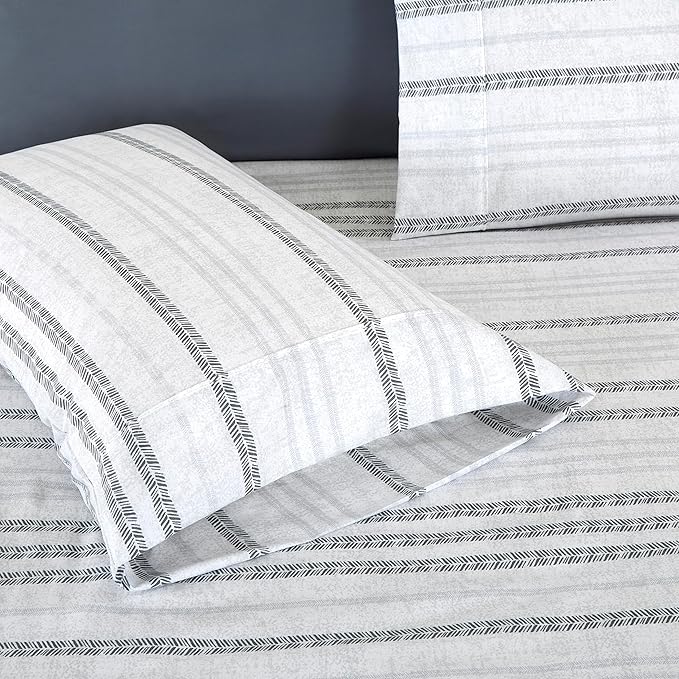 Elegant Comfort Softest and Coziest 6-Piece Sheet Set - 1500 Premium Hotel Quality Microfiber - Deep Pocket, Wrinkle Resistant 6-Piece Floral Bed Sheet Set, Queen, Traci Gray